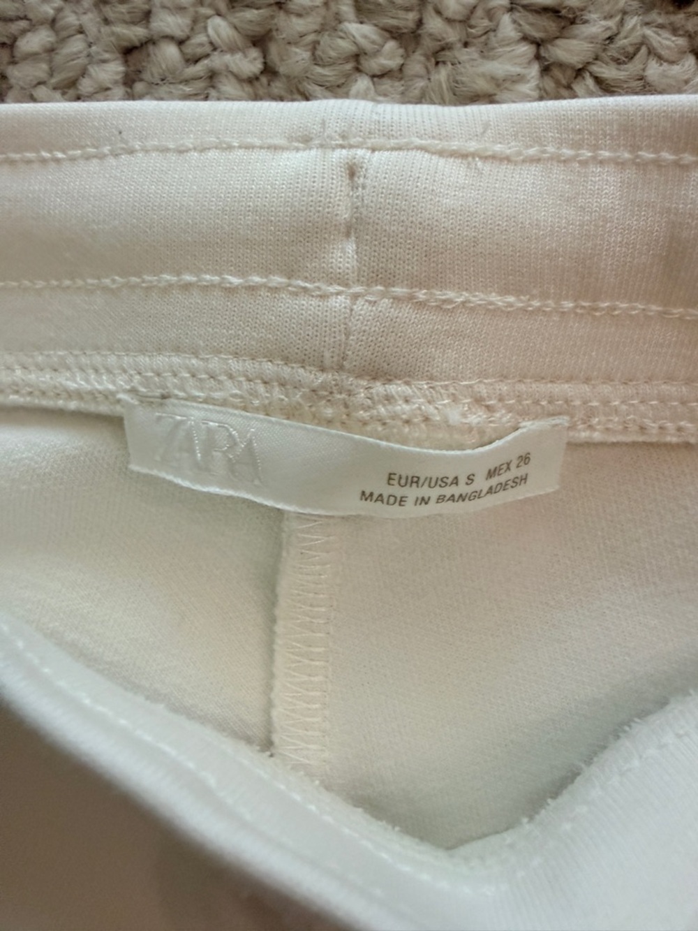ZARA Cream Flared Knit Lounge Pants SIZE: SMALL - Picture 5 of 8